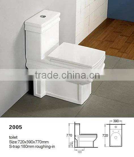 Square model floor mounted toliet both S-trap and P-trap Made in China WC Bathroom Toilet