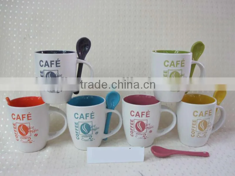 11oz custom printed ceramic mug with spoon