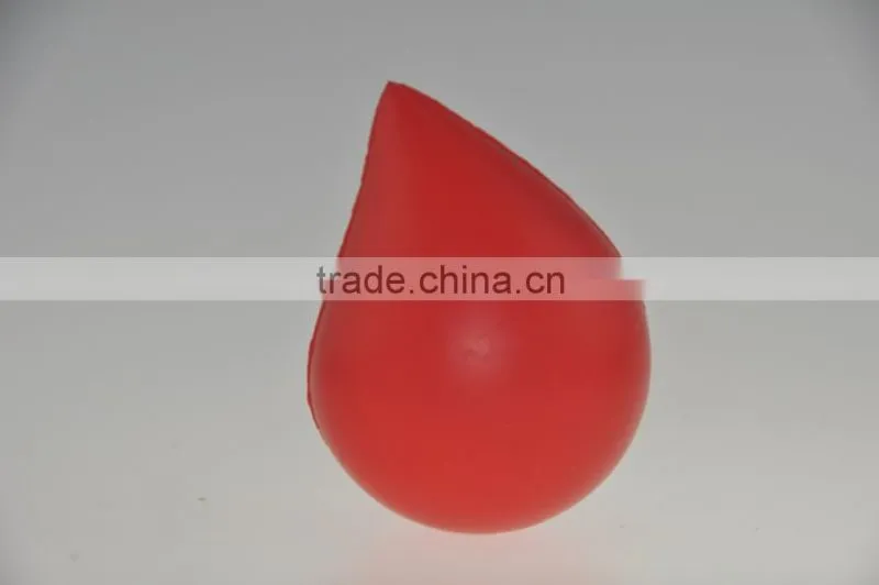 PU foam red water drop stress ball
