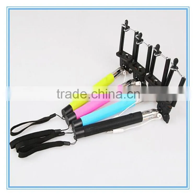 Extendable selfie stick extendable baton Handheld Telescoping Monopod Built-in Shutter With Mount Clip Phone Holders