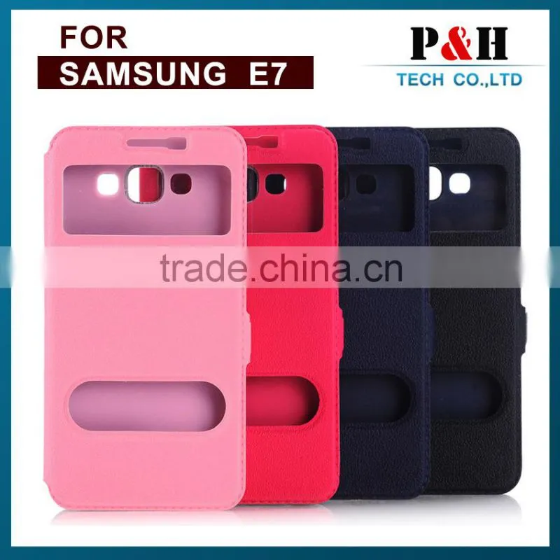 For Purse Card Holder Case For Samsung Galaxy E7 E700 Leather Flip Cover