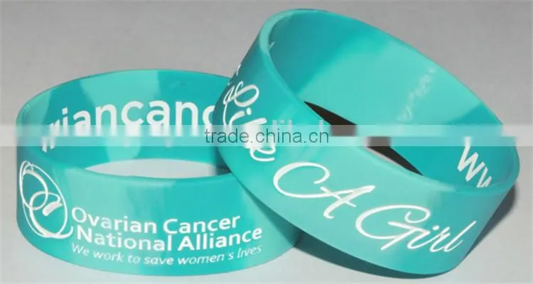 Customize 1 Inch Wide Silicone Bracelets Printed Silicone Wristband