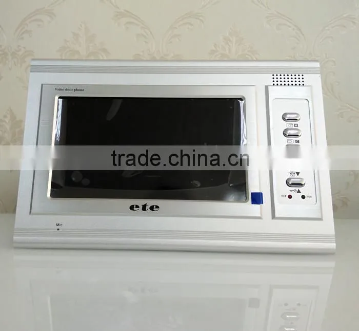 7" hand free touch button panel monitor aluminum video door phone with waterproof door carema