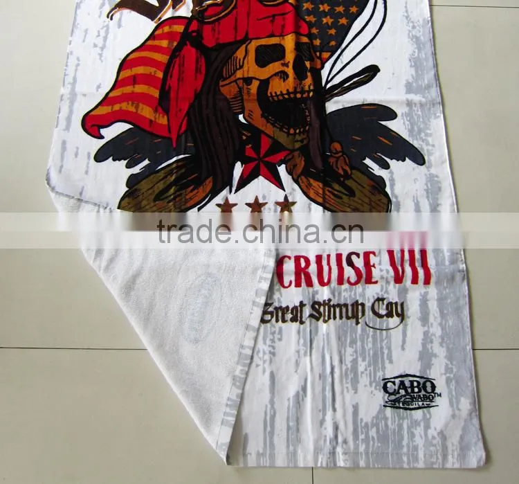 100% cotton China made VELOUR printed Pirate beach towel Pirate design beach towel