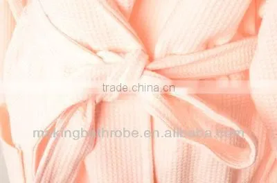 Hotel waffle girls pink bathrobe for women