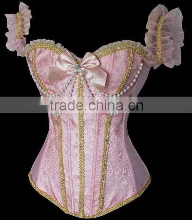 2015 Sexy Steel Boned Overbust Corset and bustiersTight Lacing Waist Trainer