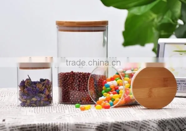 High quality borosilicate glass storage jar with lid