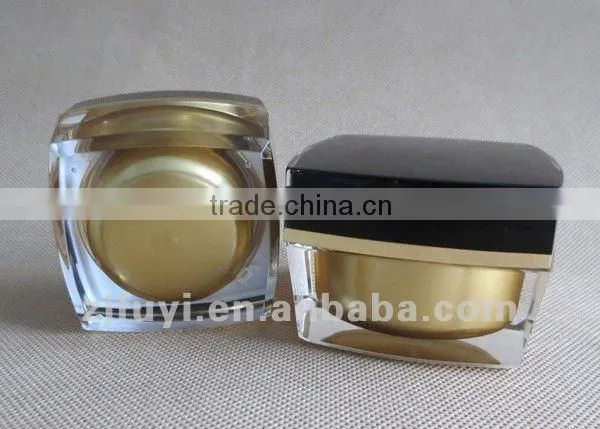 Square Shaped Acrylic Cream Jar and Cosmetic Lotion Bottle with Pump