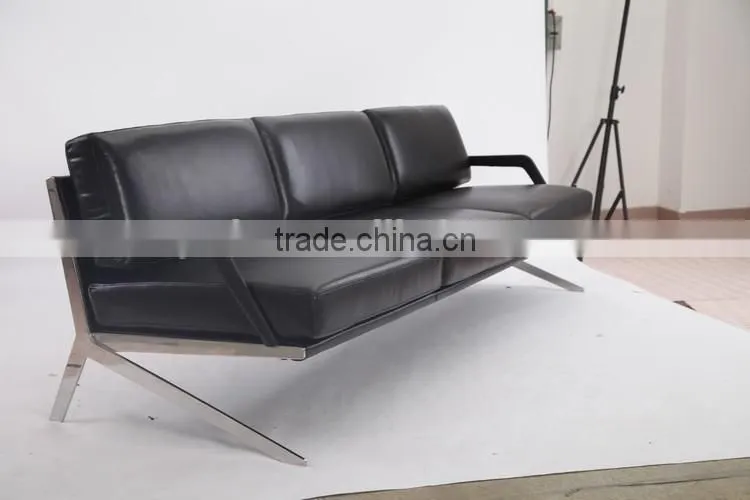 304# stainless steel leather American sleeper sofa DS-60 sofa sale