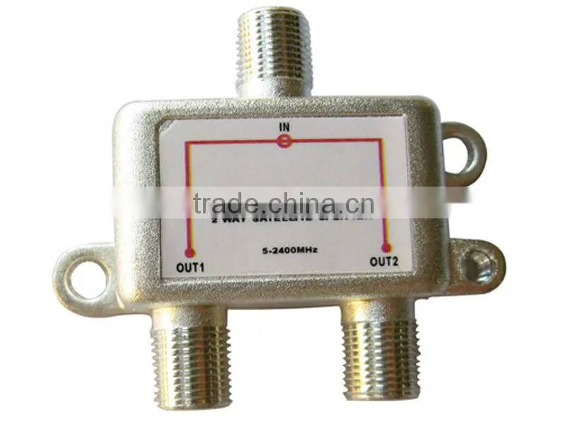 5-2400MHz 2 way satellite splitter all ports power pass tv antenna splitter