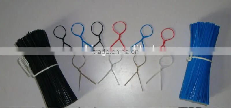 Plastic coated red twist ties with iron core