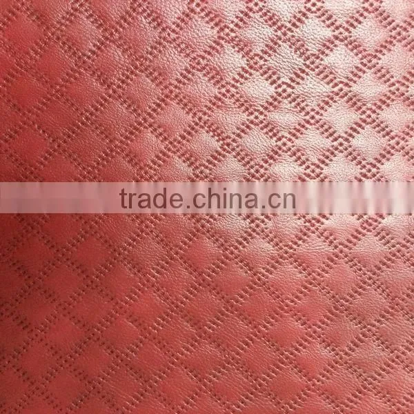 Printed and embossed PU women shoes leather material