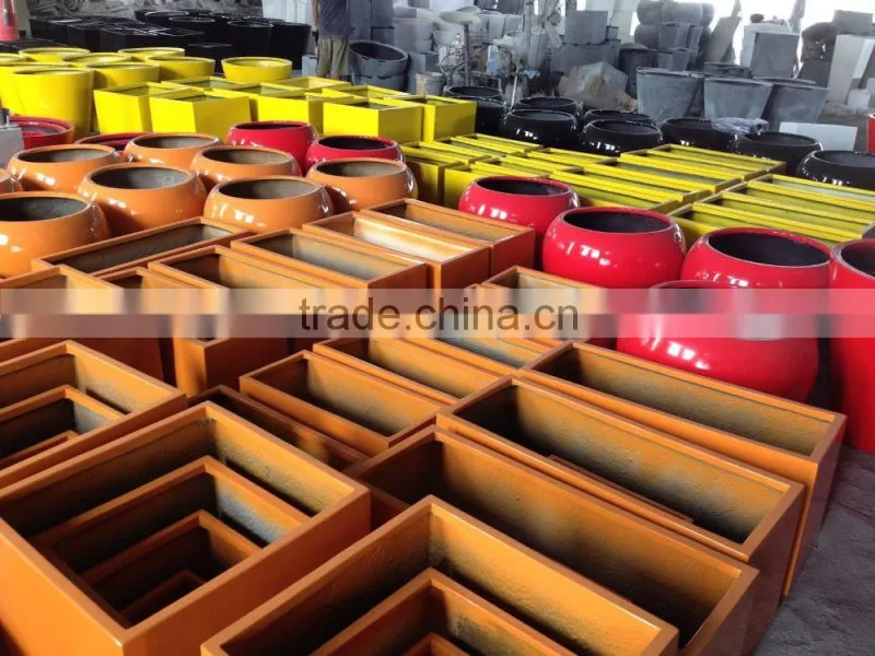 Cheap plastic flower pots wholesale, outdoor fiberglass flower pots