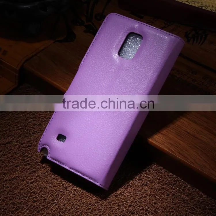 Wholesale Folio Stand Case PU Leather Flip Cover with Wallet for Samsung GALAXY Note4