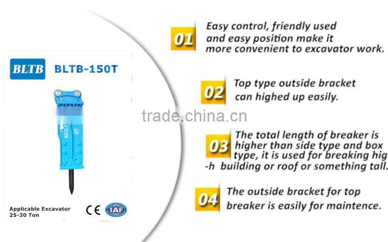 With CE cerificate BLTB-150 Top Type Hydraulic Hammer Hydraulic Breaker