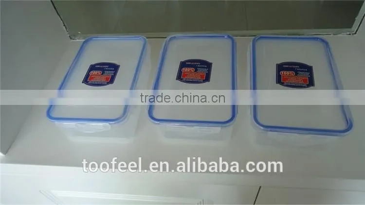 2500ml clear plastic lock box, clear plastic lunch bento boxes