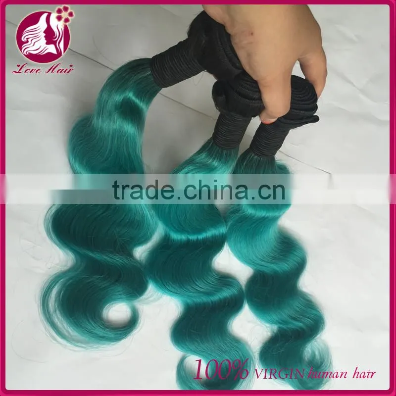 Summer hairstyles Virgin malaysian 100 human colored 1b teal two tone hair weave for black women