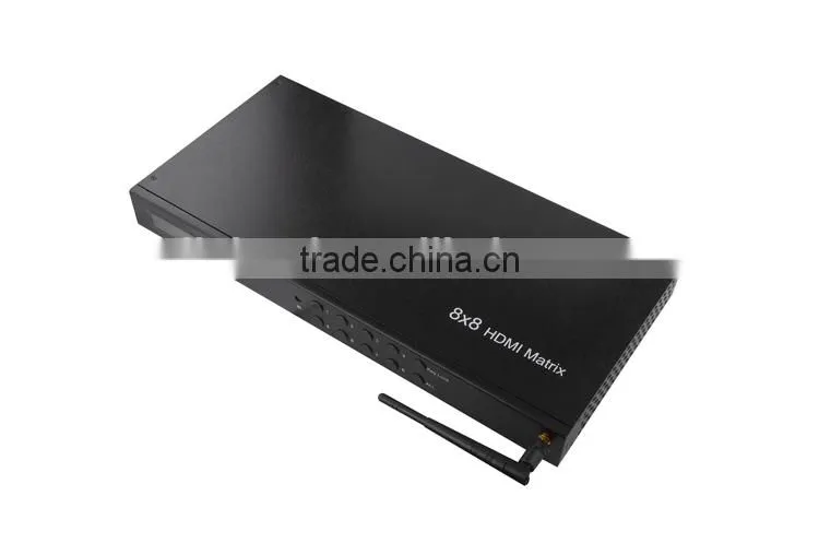 Factory whoelsale Switching modes:panel buttons, local IR, RS232 and smart phone Support 3D with wifi HDMI Matrix 8x8