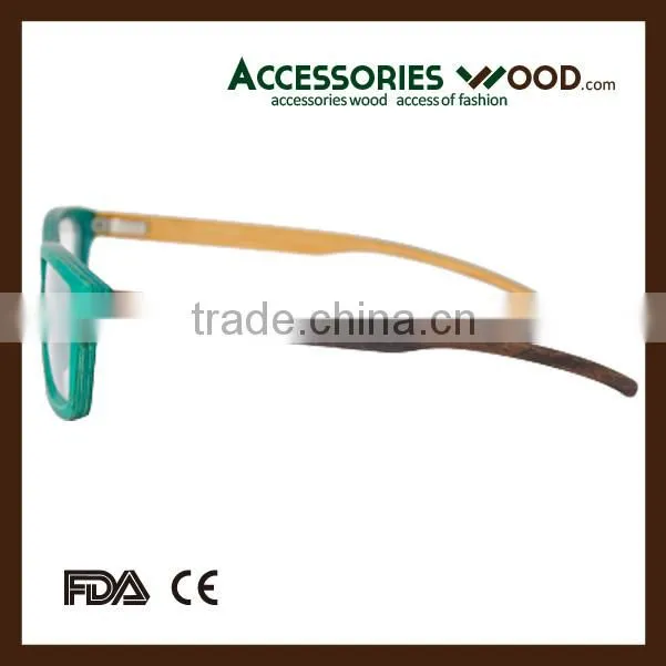 green wood frame optical eyeglasses student fashional reading glasses