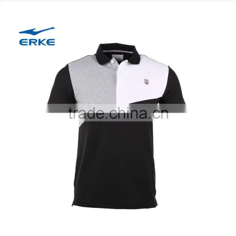 ERKE 2015 exclusive design elegant mens summer mirco collar short sleeve polo t shirt of 100% cotton for man wholesale