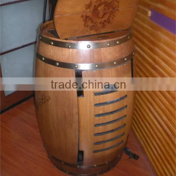 Novel Fridge Wooden Commercial Barrel Cooler OAK Wood Wine Beer Barrel Fridge OEM Color