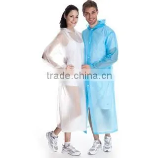 Lightweight Outdoor PE Raincoat Poncho - Milk