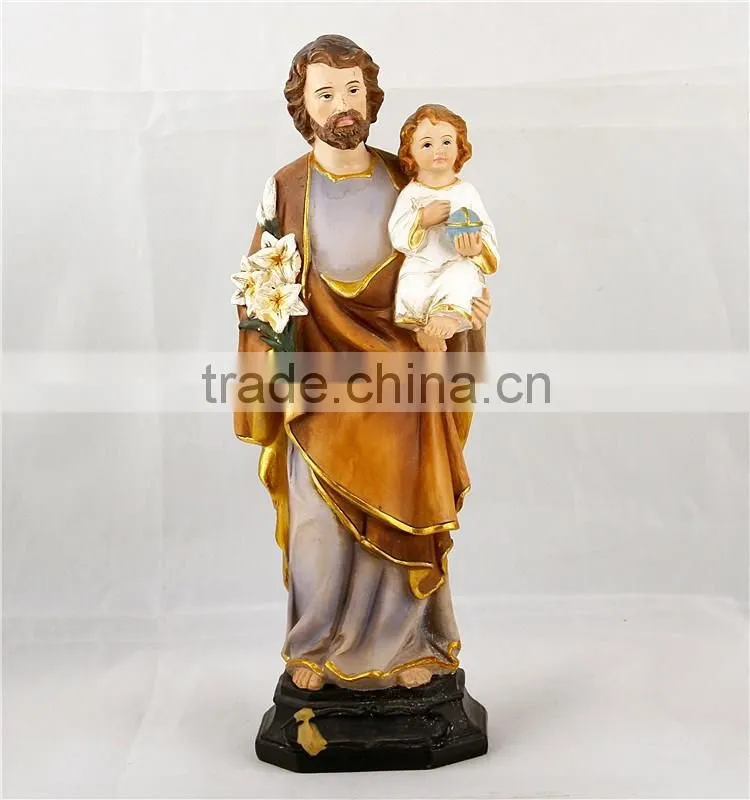 resin Saint Joseph with baby Jesus figurine