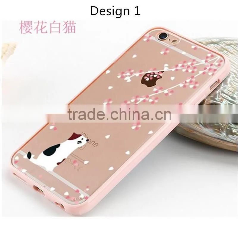Luxury Acrylic + TPU back cover bumper case for Apple iphone 7 6 6s 6s plus 5 S SE