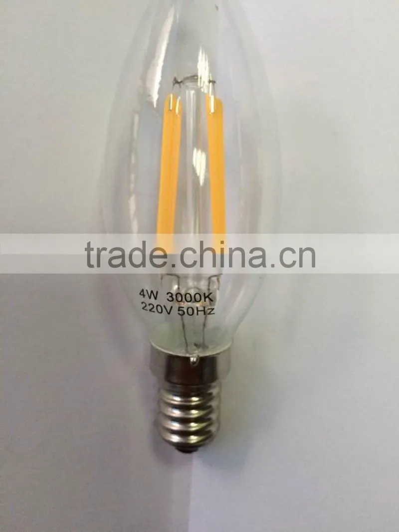 AC 220-240V candle filament bulb 4W led bulb