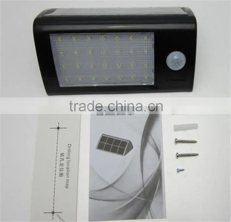 28 led white color round triangle lampshade 2200mah Ni-MH battery PIR sensor + Light control solar led wall light