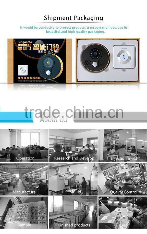 Hot sale Alibaba China supplier Intelligent Awareness Wifi doorbell with Motion sensor(Android and IOS)