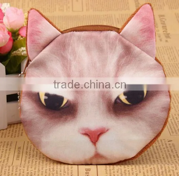 2015 Vivid Angry cat pattern Wallet