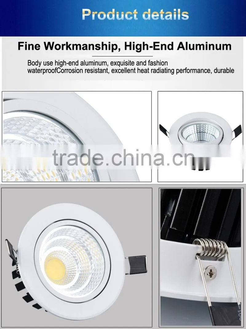 12w 15w Recessed Round Cob saa led downlight