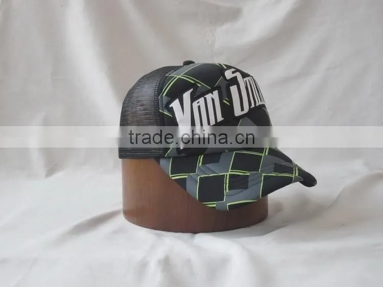blank short bill foam plain trucker cap mesh hat