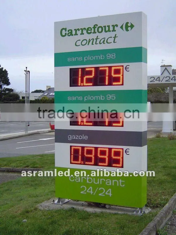 27" 8.889 Yellow Petrol Station LED Price Sign
