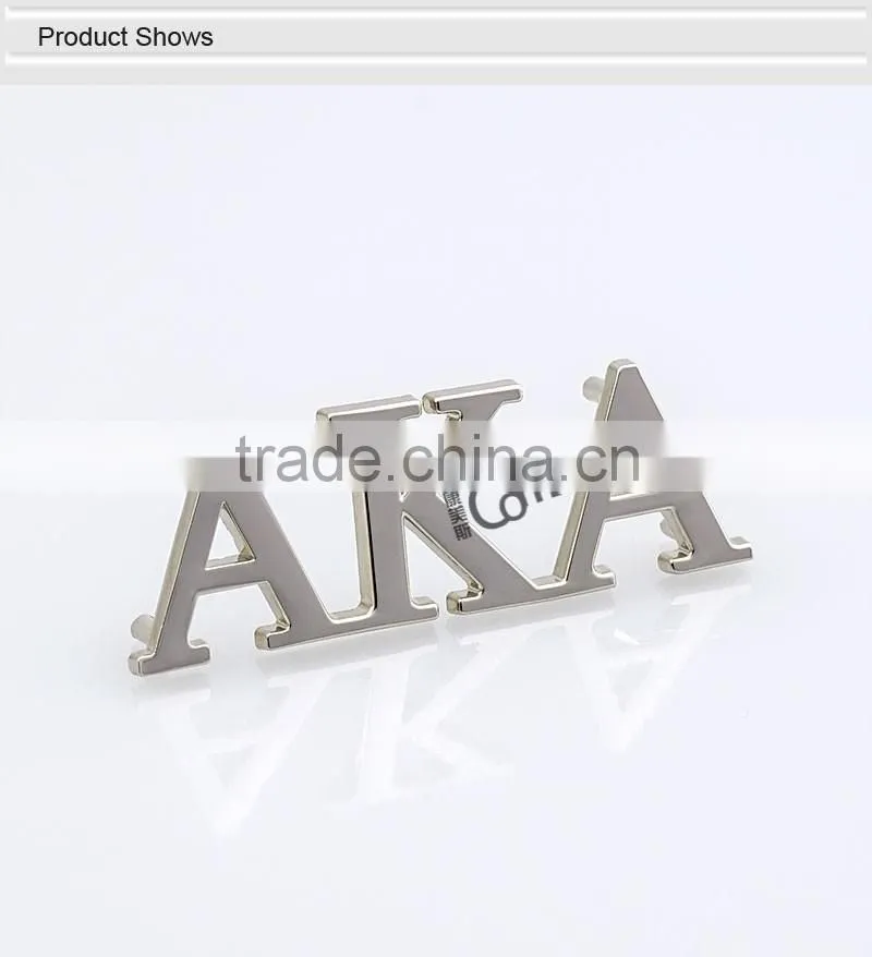 Shiny silver custom 3D metal brand logo