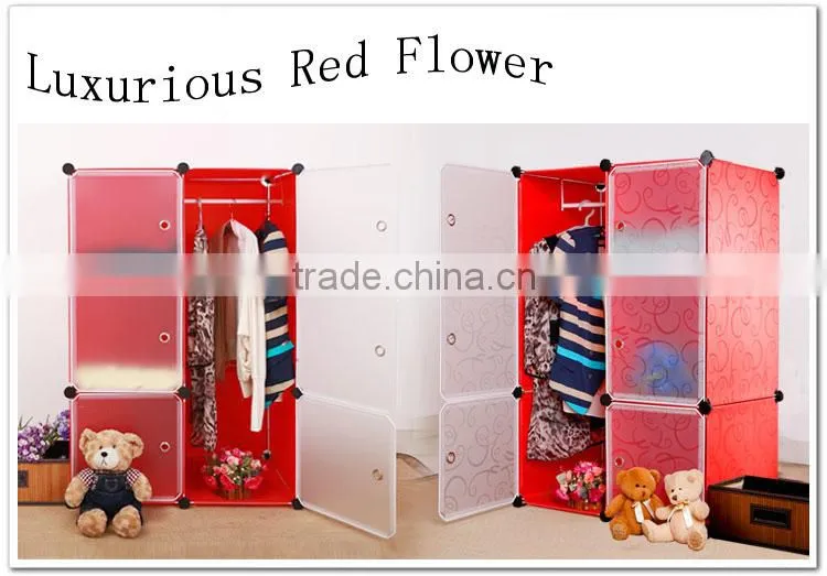 Modern Plastic Folding Bedroom Wardrobe Closet Hot Sale Design FH-AL0021-6
