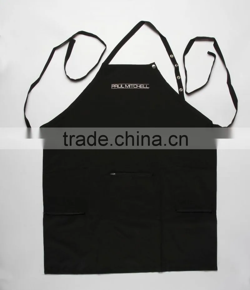 100% Polyester Custom logo Waterproof Apron With 3-Pockets