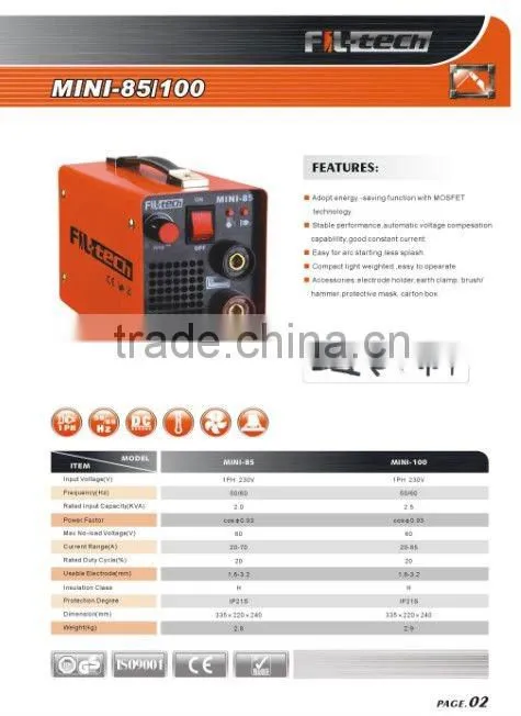 MMA WELDER/WELDING MACHINE MINI-85/100