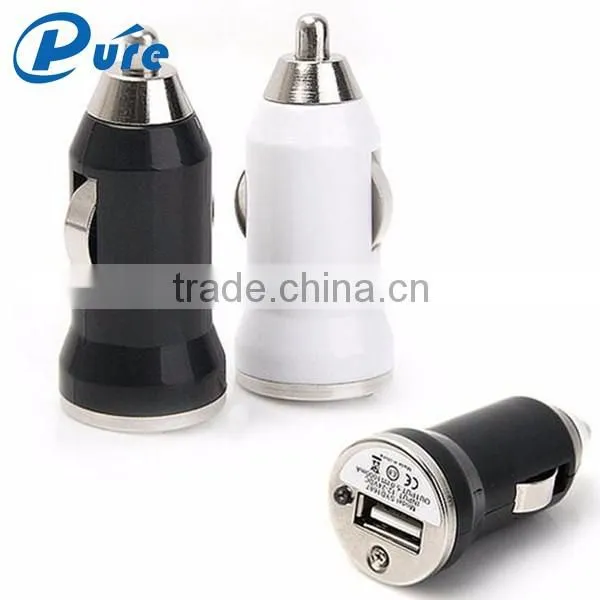 Wholesale Output 5V/1A ABS Shell Material Bullet 1 Port Smart USB Car Charger For Iphone6 and For Samsung
