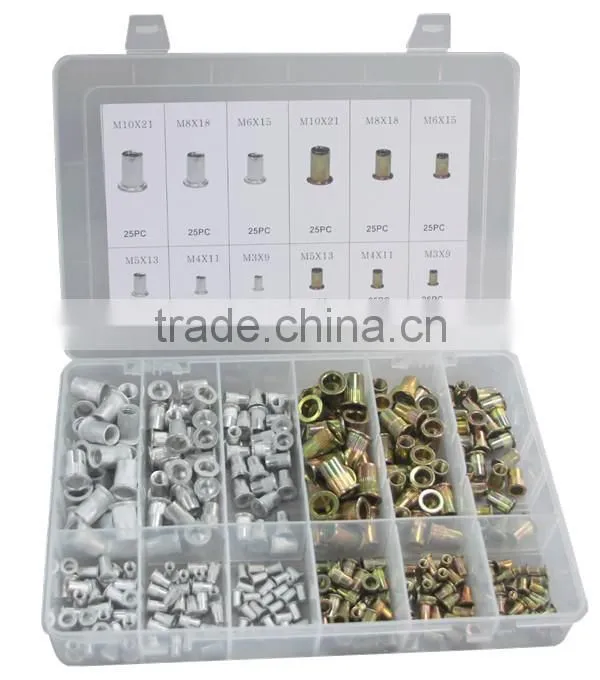 TC BV Certification 300pc Hardware Steel & Aluminum Rivet Nut Kit