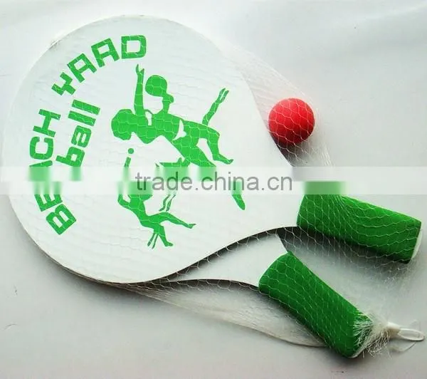 38*24*0.8cm foam handle wooden beach racket set game
