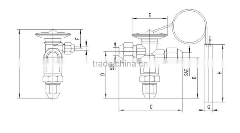 Thermal expansion valve / Expansion valve for refrigerator / Thermostatic Expansion Valve