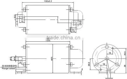 24 VDC dry-pin push solenoid