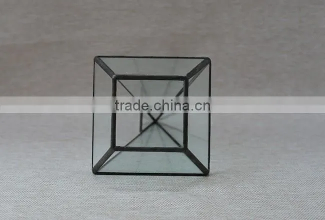 Indoor decor clear plant container hanging geometric glass terrarium