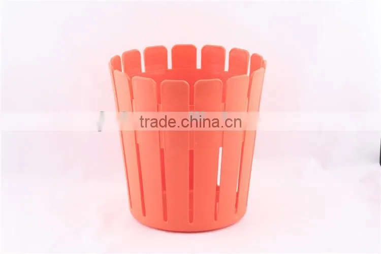 Plastic Wood Line Basket Trash Can Dustbin Trash Bin