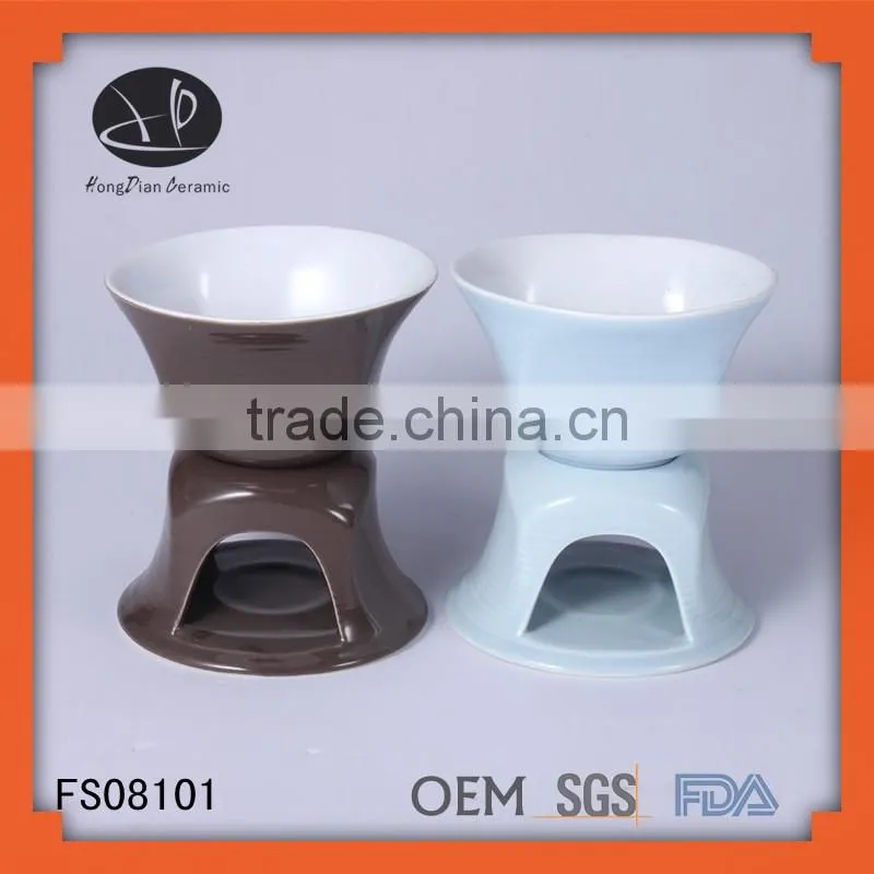 White Ceramic Chocolate Fondue With Logo and Cheese Tools Type cheese grater,ceramic fondue