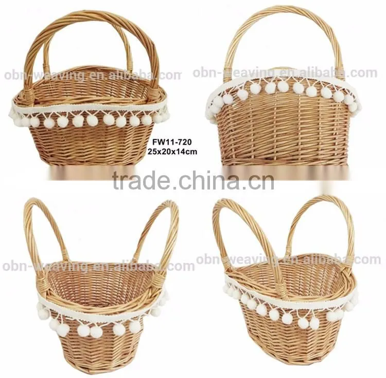 China factory sales cheap handmade oval willow wicker empty Easter gift basket