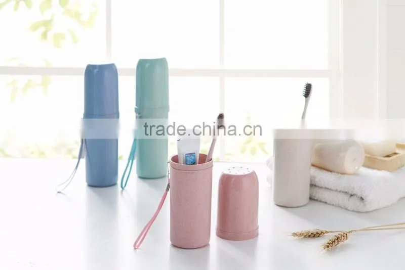 hot sell good quality new design wheat straw toothbrush case portable travel toothbrush case