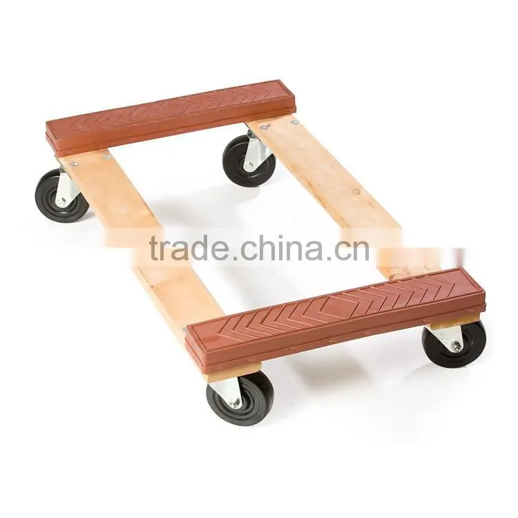hardworking rubber capped hardwood tool cart moving dolly
